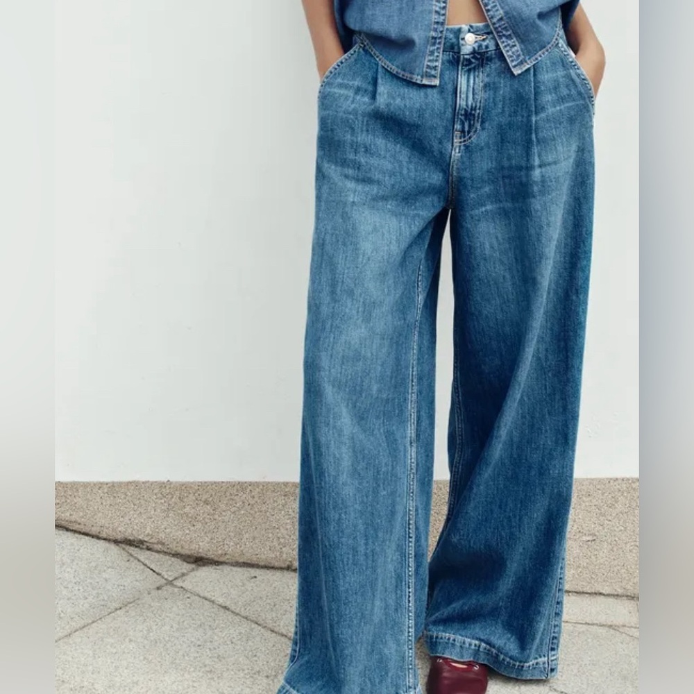 MID WAIST DARTED Z1975 WIDE LEG JEANS Size 12